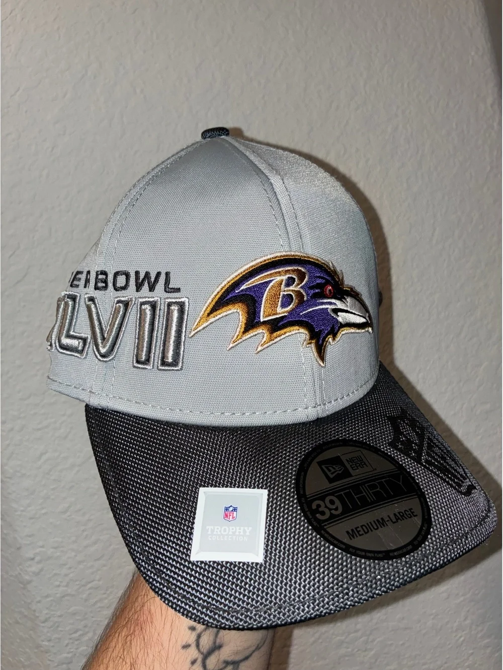 Men's New Era Baltimore Ravens Super Bowl XLVII Champ Trophy Collection Hat Cap